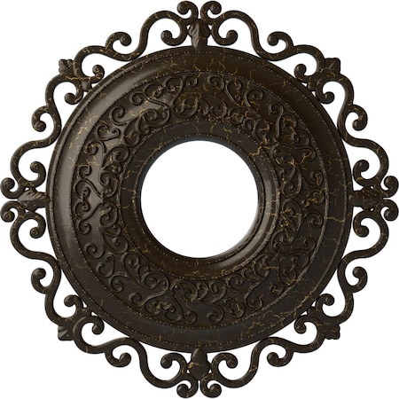 Ekena Millwork Orrington Medallion (Canopies up to 6 1/4"), 22"OD x 6 1/4"ID x 1 3/4"P, Stone Hearth Crackle CM22ORSHC